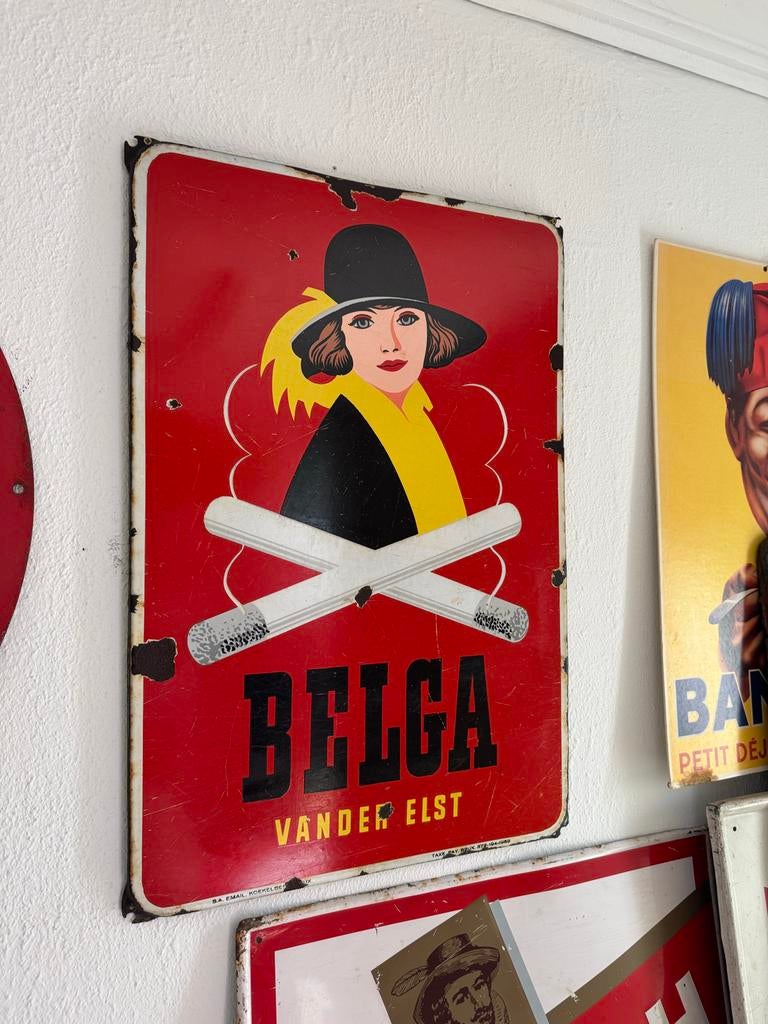 Vintage Belga Vander Elst Emaille Reclamebord, Ophalen
