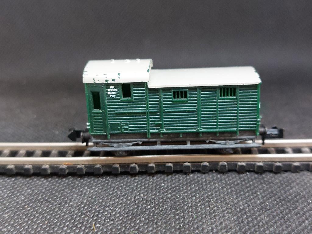 Minitrix 3254 - Goederentrein begeleidingswagen Pwg (13759), Gebruikt, Gelijkstroom, Trix, Wagon