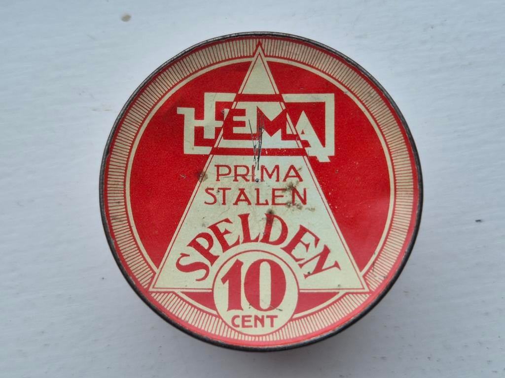 Hema Roestvrije stalen spelden blikje, Verzamelen, Ophalen of Verzenden, Gebruikt, Overige