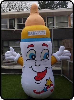 Opblaasbare babyfles voor geboorte jongen te huur, Ophalen, Zo goed als nieuw, Geboorte of Huwelijk