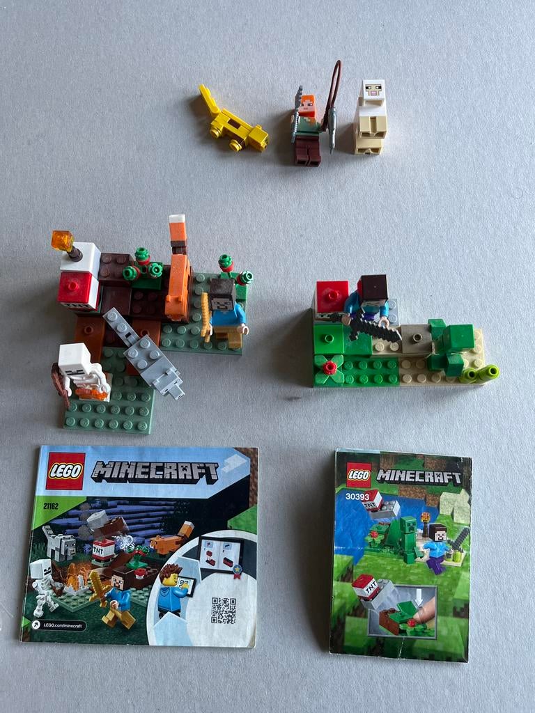 Lego Minecraft sets 21162 en 30393, Gebruikt, Minecraft, Lego, Ophalen of Verzenden