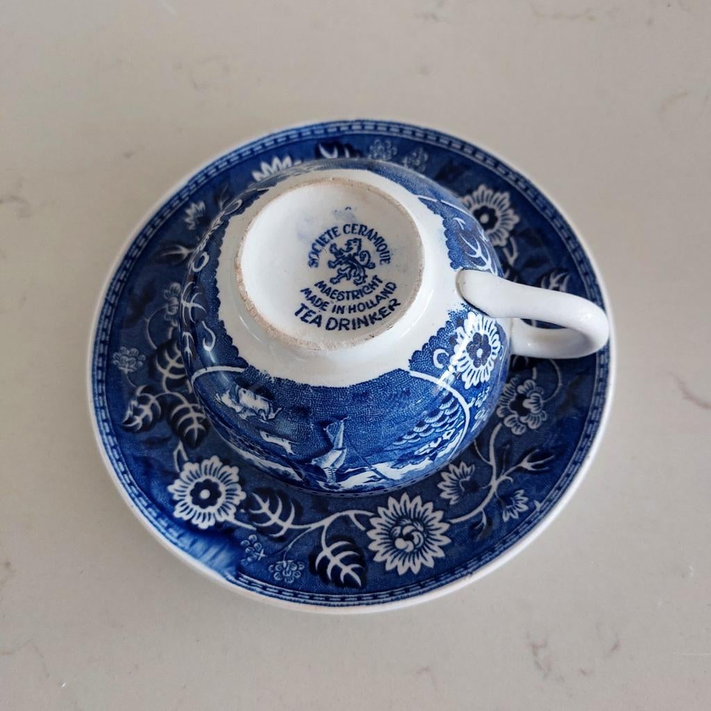 Te Koop Tea Drinker Societe Ceramiqe Kop+ 2 Schotels  Weesp, Ophalen of Verzenden