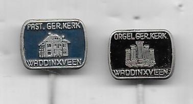 WADDINXVEEN GER KERK ORGEL VERSCHILLENDE SPELDEN UIT 1 SERIE, Ophalen of Verzenden, Gebruikt, Stad of Land, Speldje of Pin
