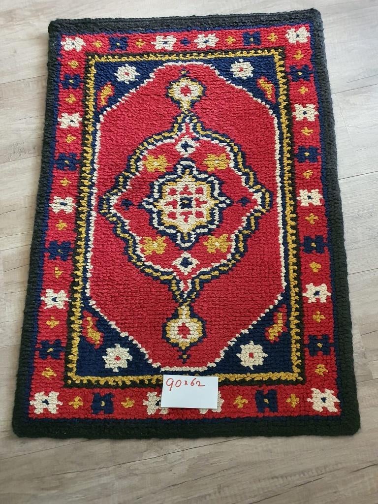 Smyrna wandkleed 85x53 cm met wol geknoopt rood, Ophalen of Verzenden, Nieuw, Breien of Haken, Wol of Garen