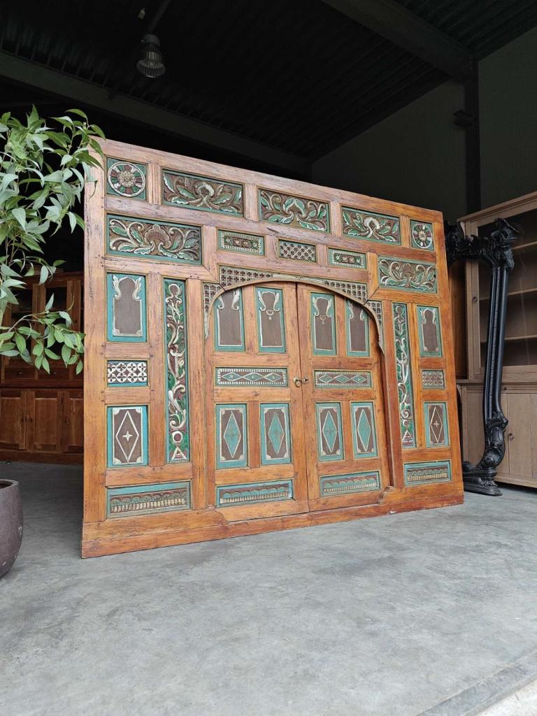 Antieke Indische poort | Uniek! XXL Wandbord | Hoofdbord, Antiek en Kunst, Ophalen of Verzenden