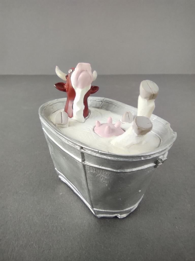 CowParade / Cow Parade Koe “Milk Bath” SMALL (zeldzaam), Antiek en Kunst, Kunst | Designobjecten, Ophalen of Verzenden