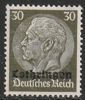 Bezet Lotharingen 1940 11 Hindenburg 30p, Ongebruikt, Ophalen of Verzenden, Overige periodes, Postfris