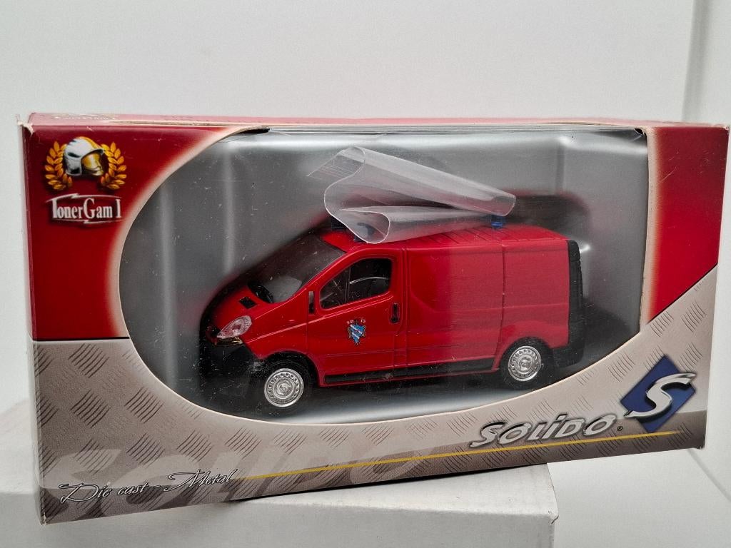 Renault Trafic brandweer - Solido 1/50, Verzenden, Zo goed als nieuw, Auto, Overige merken