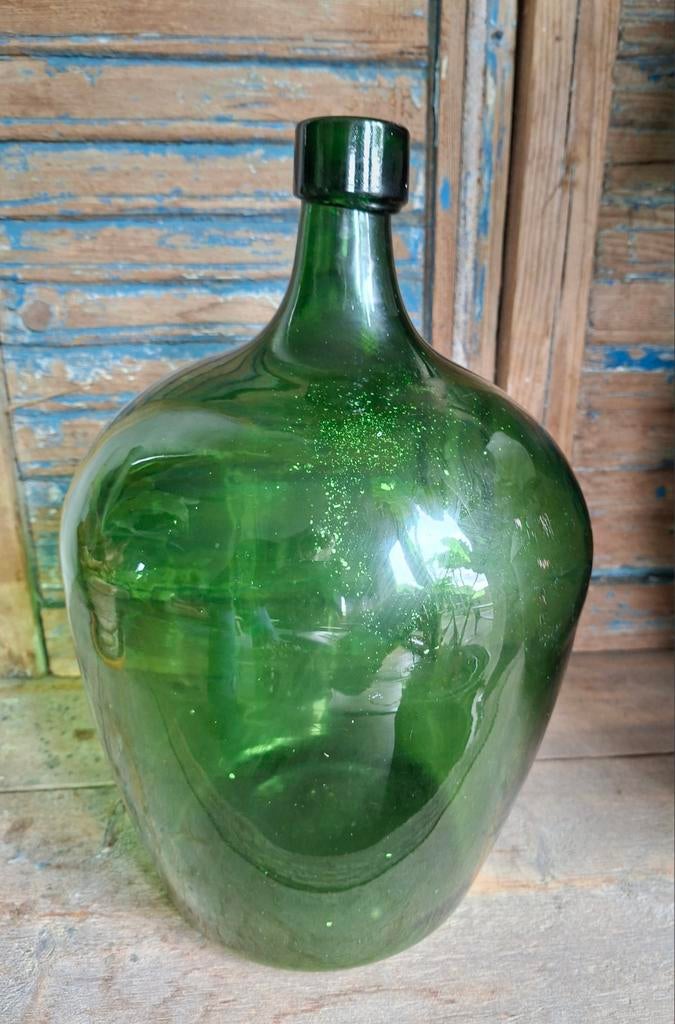 Groene gistfles, Ophalen of Verzenden, Minder dan 50 cm, Groen, Glas