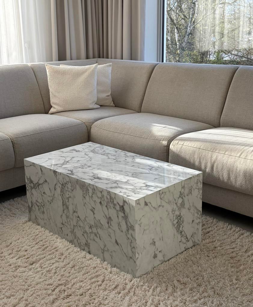 Westwing Lesley Marblelook salontafel, Huis en Inrichting, Tafels | Salontafels, Ophalen, Gebruikt, 100 tot 150 cm, 50 tot 100 cm