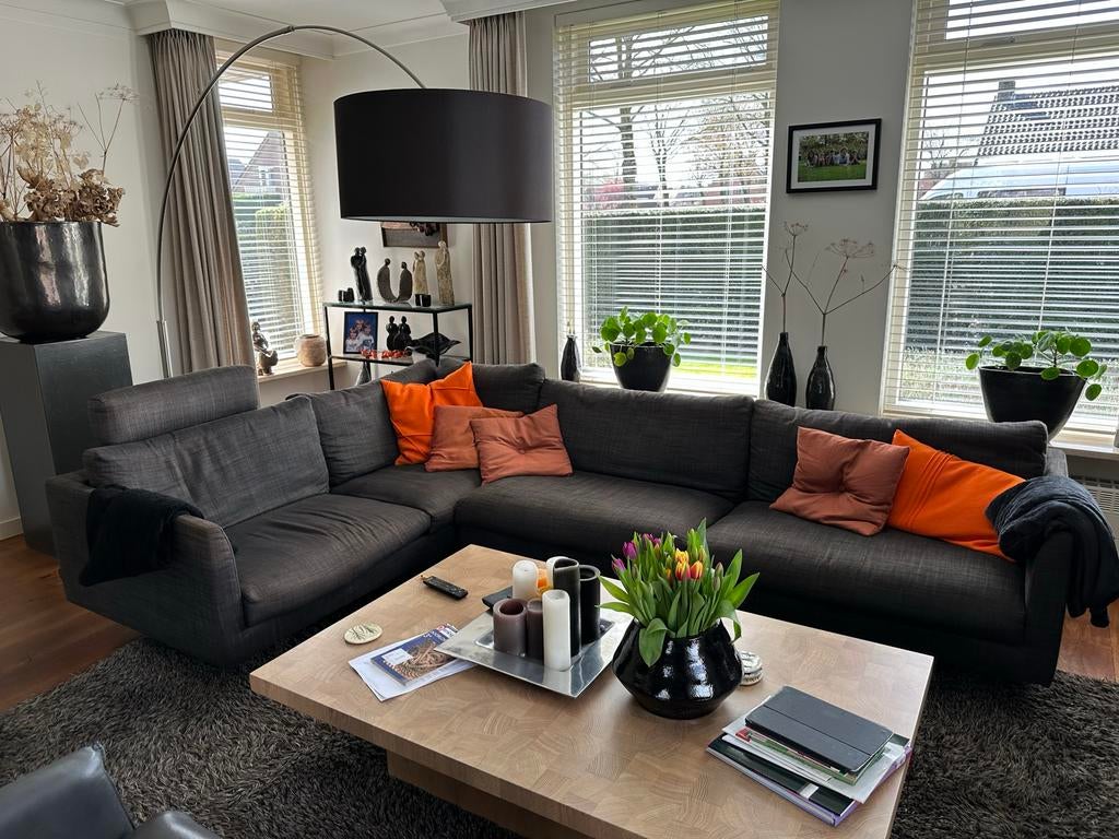 Grijze hoekbank, Ophalen, Gebruikt, Hoekbank, 300 cm of meer