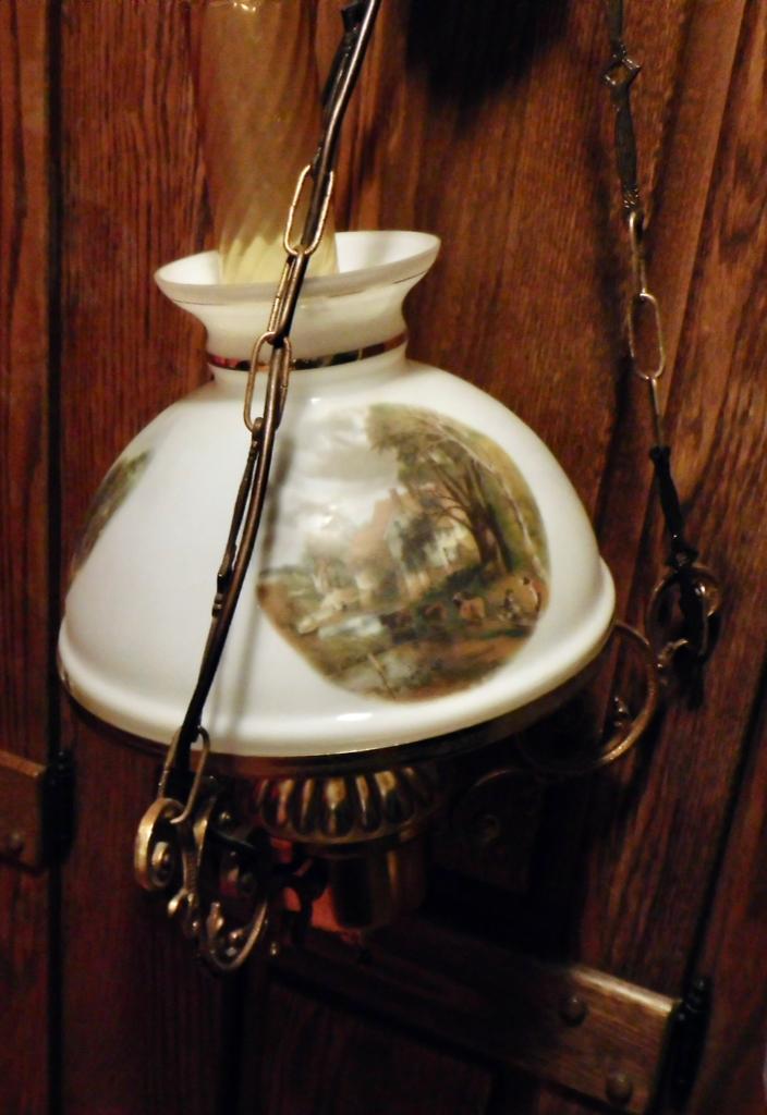 Nostalgische Kamer hanglamp, Ophalen, Zo goed als nieuw, Glas, Minder dan 50 cm