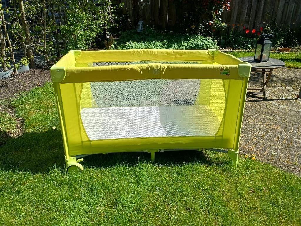 logeer en kampeerbedje, Ophalen, Gebruikt, Minder dan 140 cm, Matras