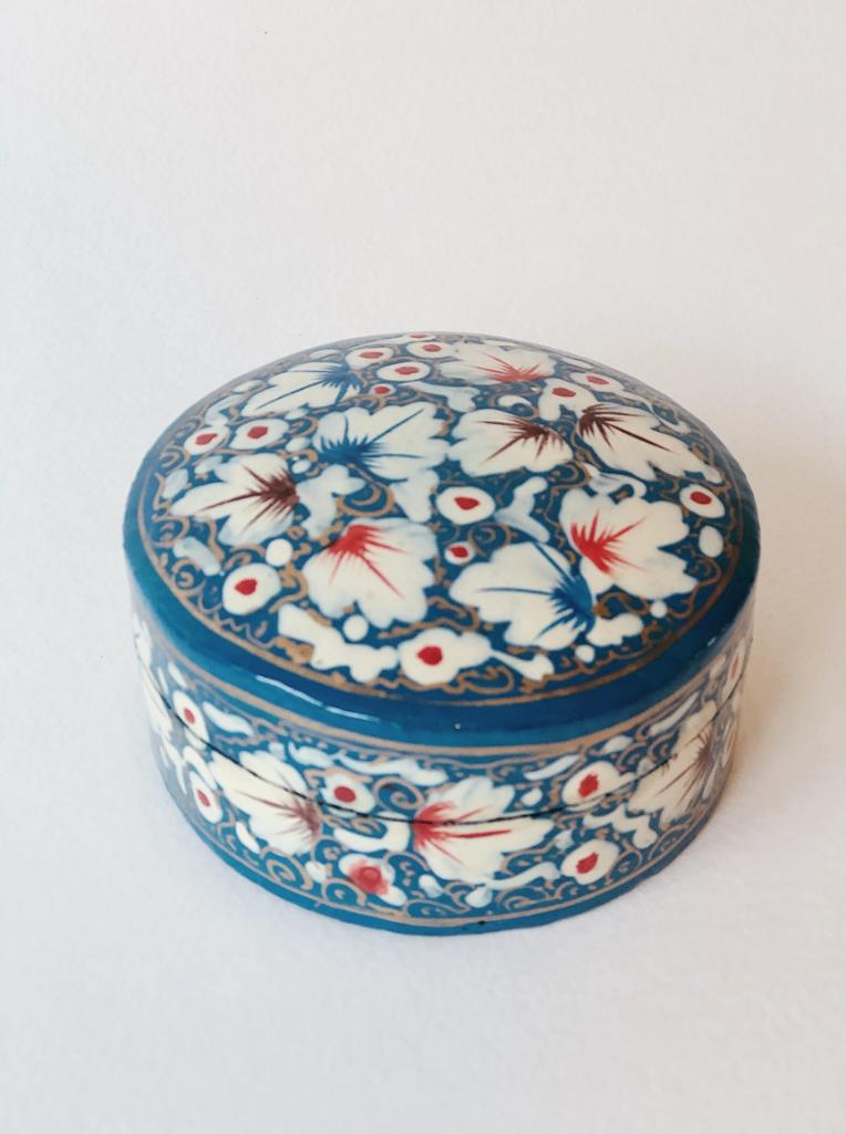 HANDGESCHILDERD OPBERGDOOSJE | BLAUW/WIT (NIEUW), Ophalen of Verzenden