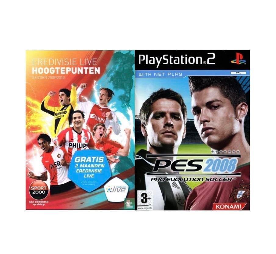PES 2008 PS2 & Eredivisie Live Hoogtepunten DVD, Gebruikt, 2 spelers, Eén computer, Ophalen of Verzenden