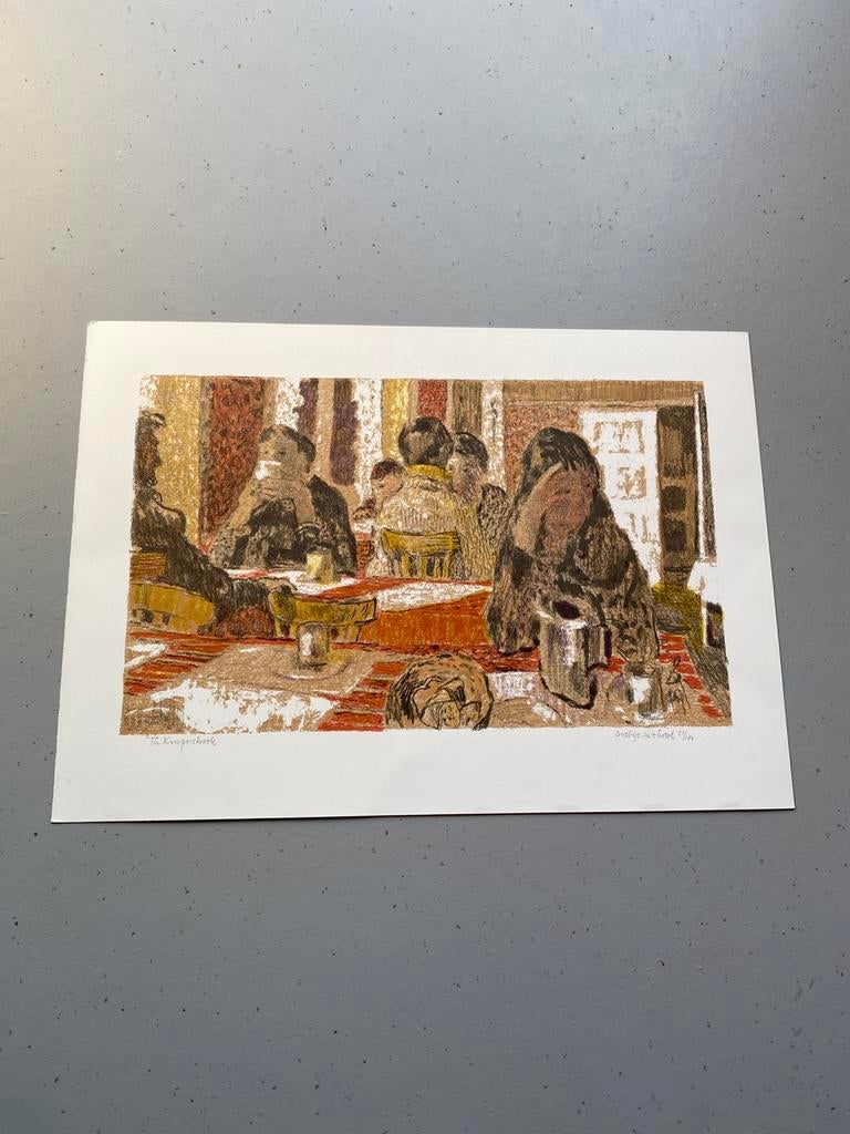 Theo Kurpershoek – Ontbijt in het hotel – Litho gesigneerd, Antiek en Kunst, Ophalen