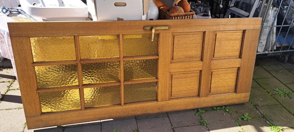 Houten binnendeur met glas, 67,5x200 cm, Gebruikt, Minder dan 80 cm, Binnendeur, Ophalen of Verzenden