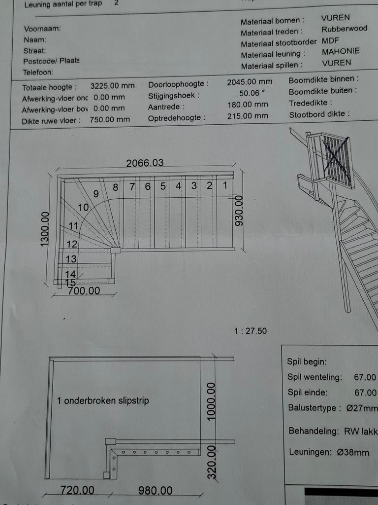 4 nieuwe houten trappen., Ophalen of Verzenden, Nieuw, 2 tot 4 meter