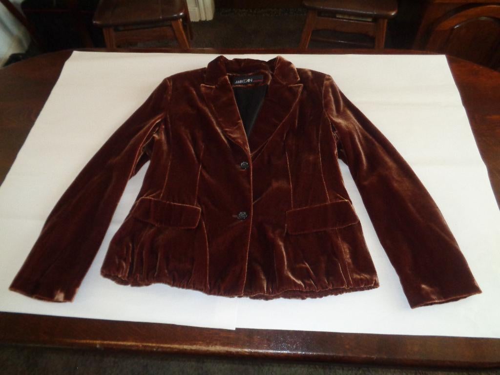 MARCCAIN cognac kleurige fluwelen ballon blazer, Bruin, Maat 42/44 (L), Nieuw, Ophalen of Verzenden