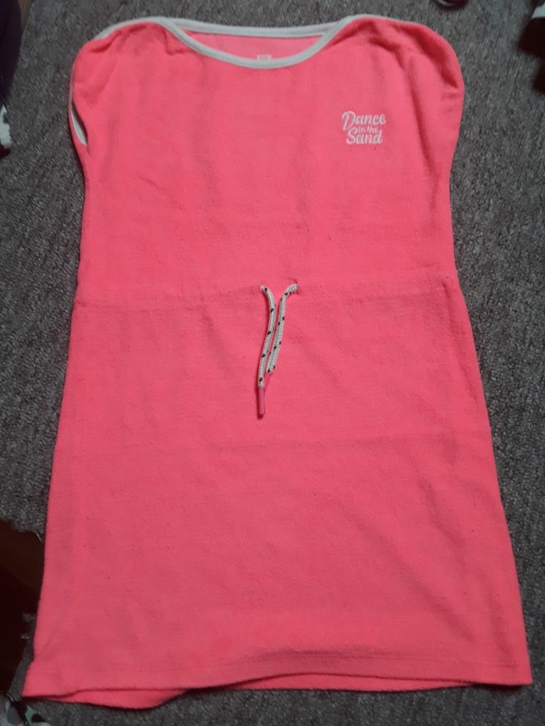 Jurk badstof neon roze merk WE mt 98, WE, Meisje, Ophalen of Verzenden, Zo goed als nieuw