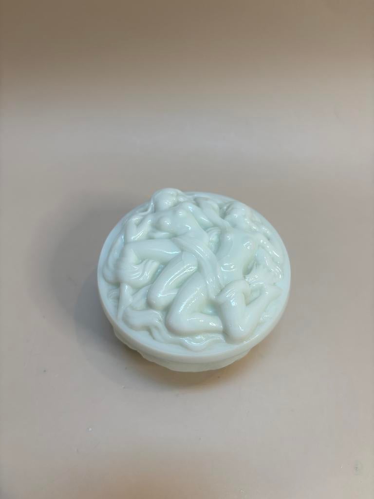 Antiek glazen sieradendoosje Art Deco Curt Schlevogt, Ophalen of Verzenden