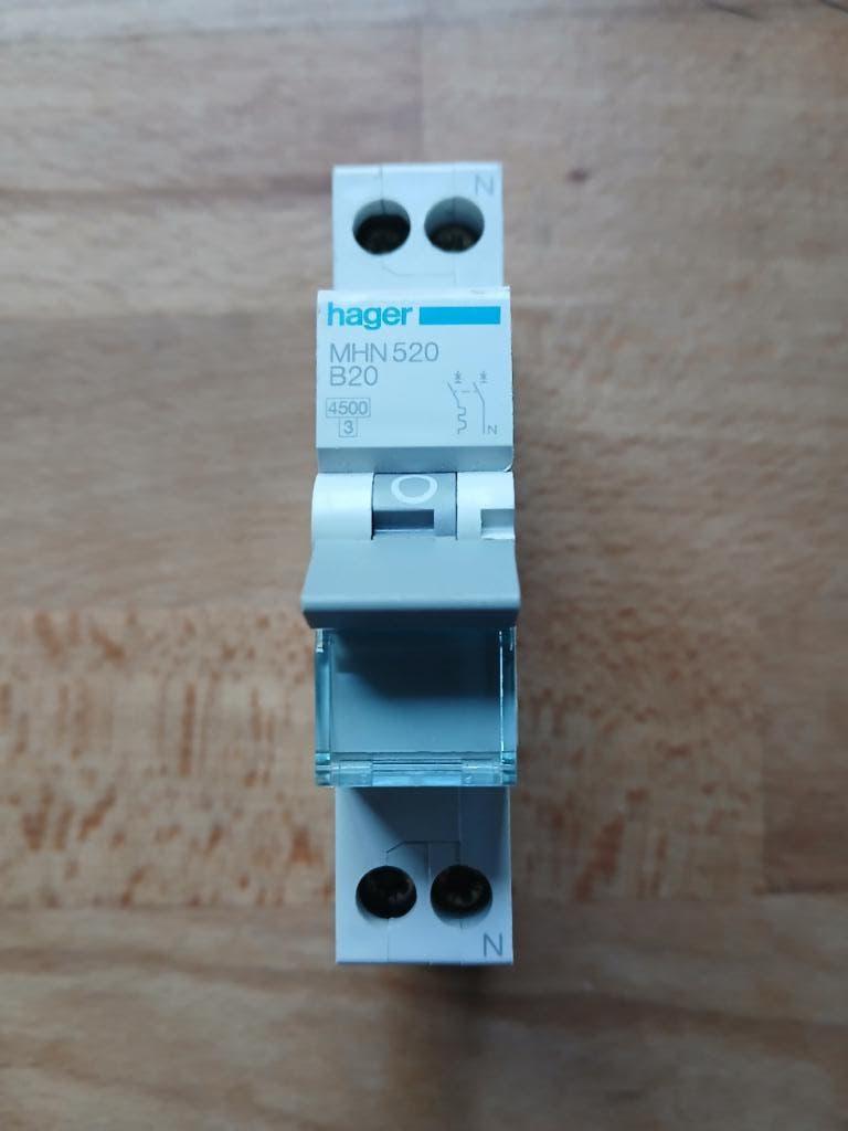 Hager installatieautomaat B20 1P+N (MHN520), Verzenden, Zo goed als nieuw, Overige typen