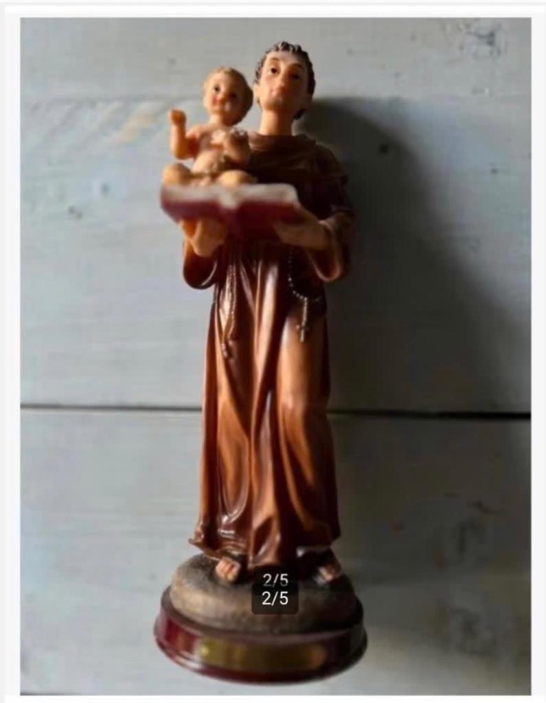 Prachtig groot heiligen beeld Anthonius met kind, Antiek en Kunst, Ophalen of Verzenden