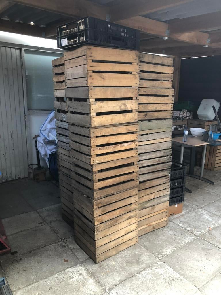 Mooie blanco houten fruitkisten / veilingkisten, Ophalen of Verzenden, Zo goed als nieuw, Minder dan 50 cm