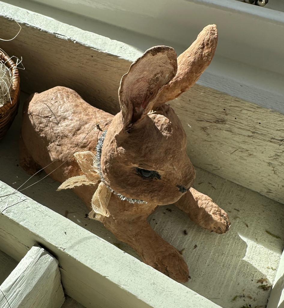Spuncotton konijn haas pasen paashaas oud frans brocante, Ophalen of Verzenden