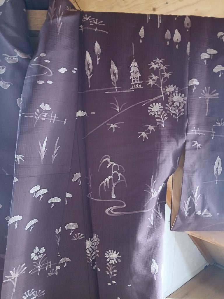 Traditionele Japanse Kimono perple temple, Ophalen of Verzenden