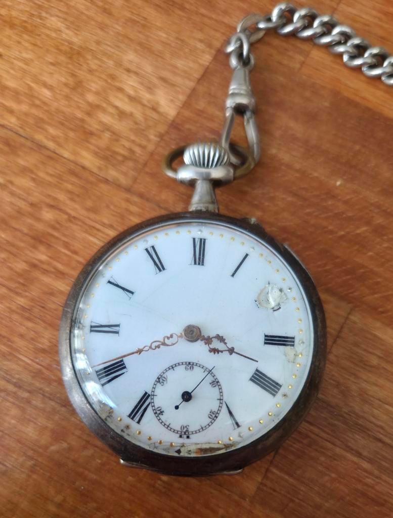 Antiek zakhorloge, Sieraden, Tassen en Uiterlijk, Horloges | Antiek, Ophalen of Verzenden, Zilver, Overige merken
