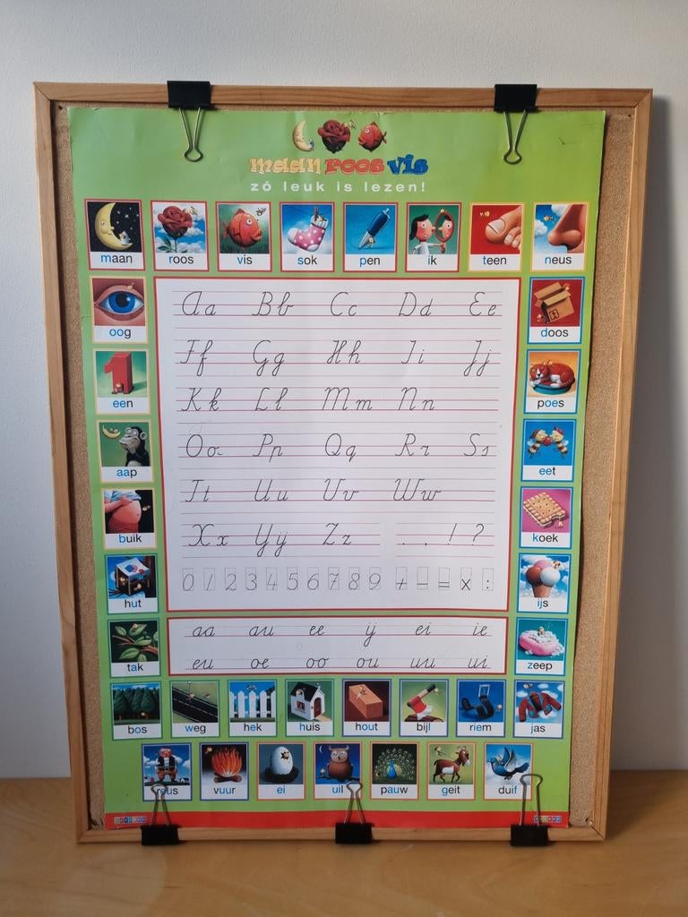 Maan Roos Vis Poster - Leren Lezen en Schrijven, Ophalen of Verzenden, Gebruikt, Taal en Lezen