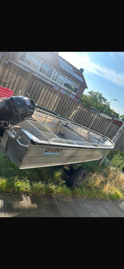 Qwest b421 + buitenboordmoter 9.8 pk kortstaart, Ophalen, Tot 10 pk, Zo goed als nieuw, 3 tot 6 meter