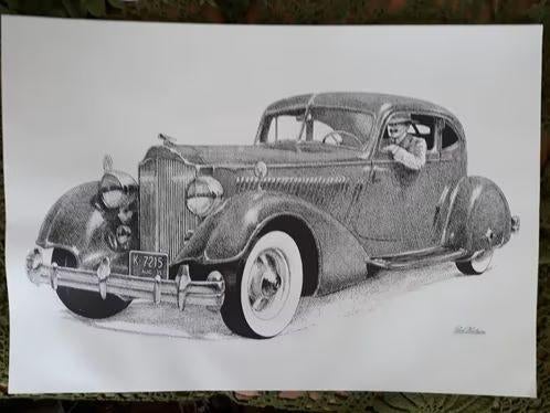 Auto's Oldtimers, tekeningen en meer..., Minder dan 50 cm, Ophalen of Verzenden, Zo goed als nieuw, Schilderij