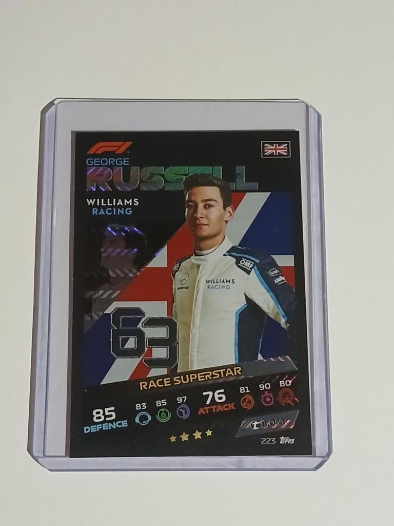 George Russell Race Superstar Topps Turbo Attax 2021, Ophalen of Verzenden, Zo goed als nieuw, Formule 1