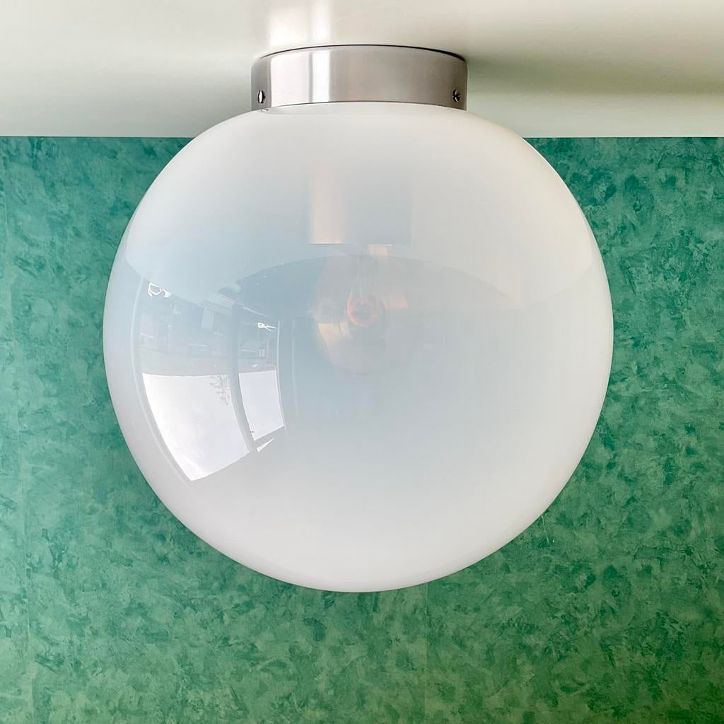 Vintage 70’s RAAK Ochtendmist  Plafonnière Ø 25CM, Ophalen of Verzenden, Zo goed als nieuw, Glas, Mid Century Modern