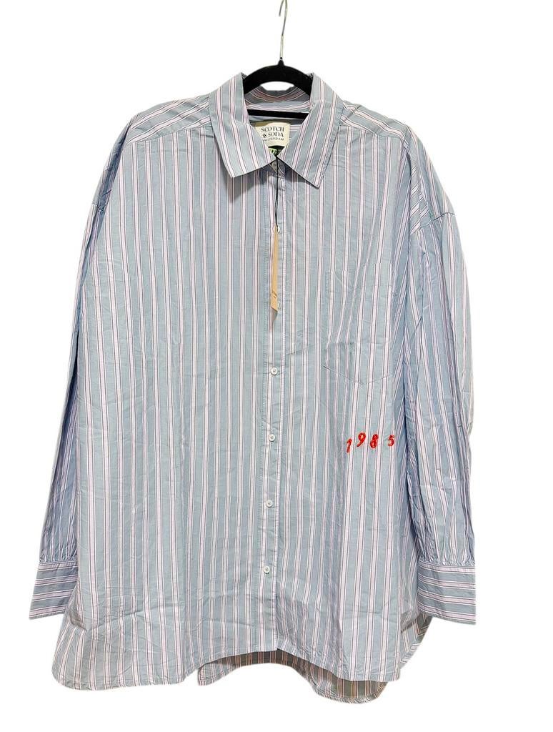 Lichtblauwe oversized blouse Scotch&Soda nieuw met label, Ophalen of Verzenden, Nieuw, Maat 42/44 (L), Blauw