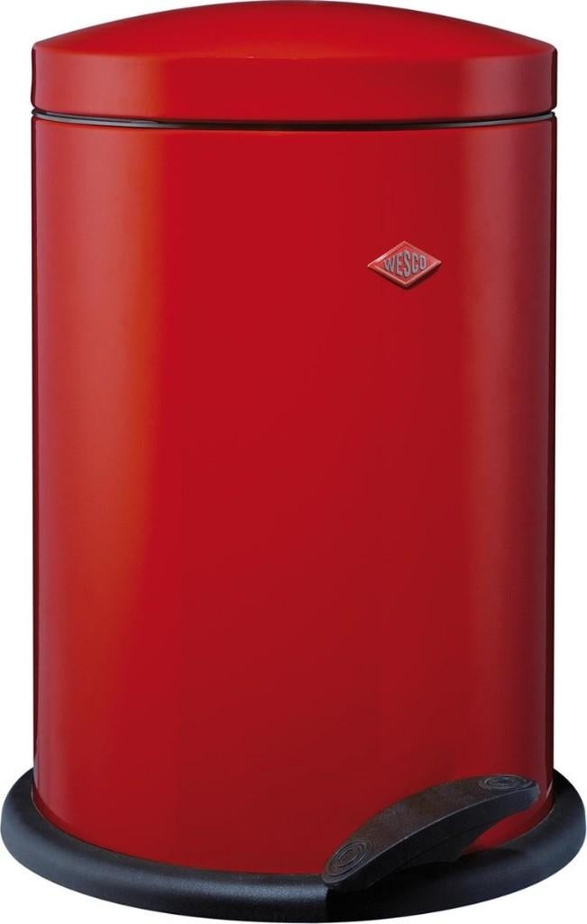 Wesco Base prullenbak rood 13liter, Met pedaal, Nieuw, Ophalen of Verzenden, Metaal