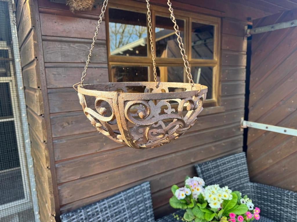 Gietijzeren hanging basket, Gebruikt, Minder dan 30 cm, Minder dan 60 cm, Rond