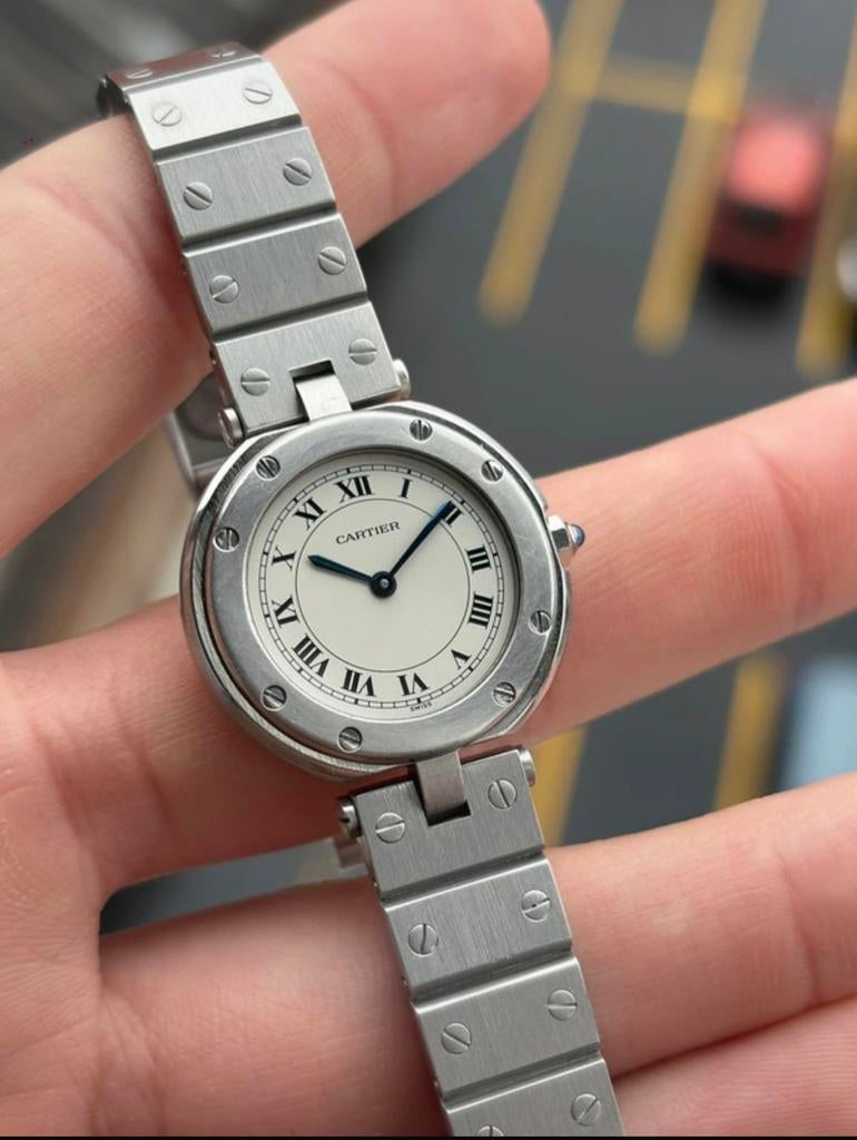 Cartier santos ronde, Ophalen of Verzenden, Staal, Overige merken