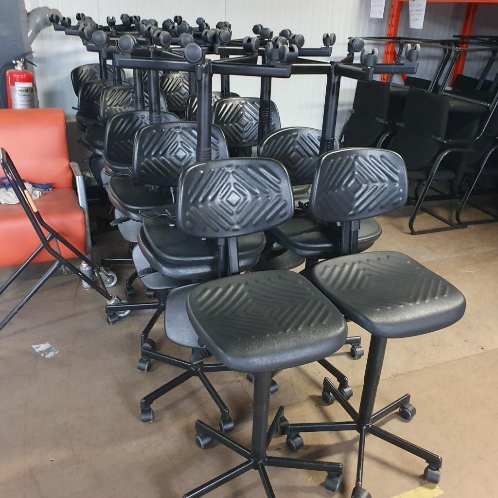 Partij score werkstoel hoge stoelen verrijdbaar werkplaats, Ophalen, Gebruikt, Zwart
