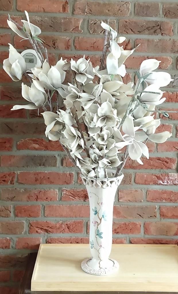 vaas retro vintage, volgnr 32, Gebruikt, Wit, Aardewerk of Porselein, Ophalen of Verzenden