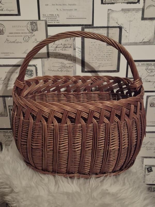 Vintage rieten marktmand, Ophalen of Verzenden