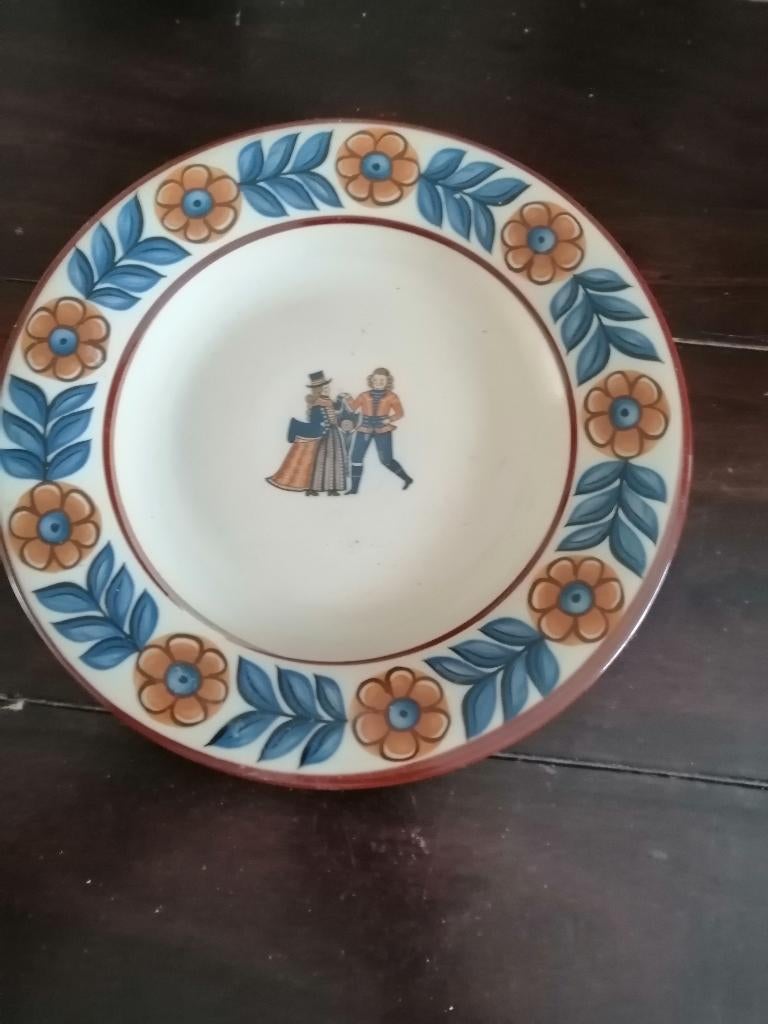 Een "Höganäs gille" Höganäs Zweden steengoed vintage dinerbo, Ophalen of Verzenden