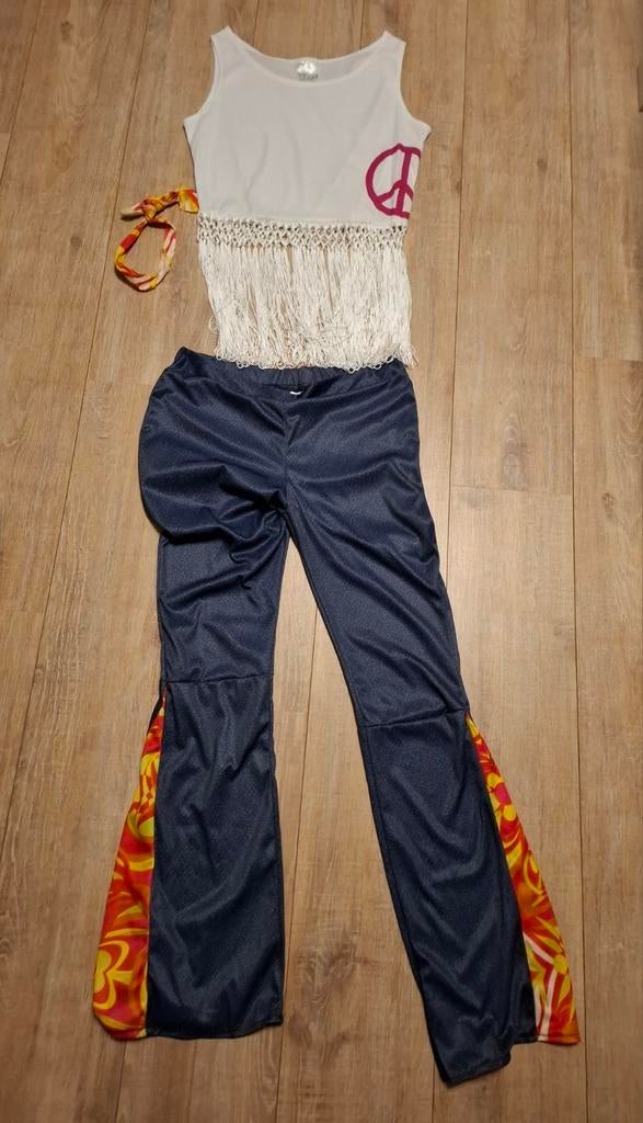Hippie Kostuum Maat L, Carnaval, Maat 42/44 (L), Ophalen of Verzenden, Kleding