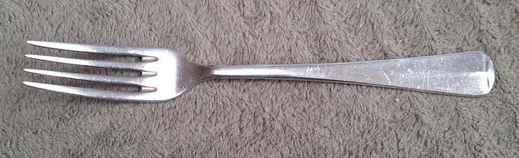 Verzilverd Sola Haags Lofje kindervorkje, Antiek en Kunst, Antiek | Bestek, Ophalen of Verzenden