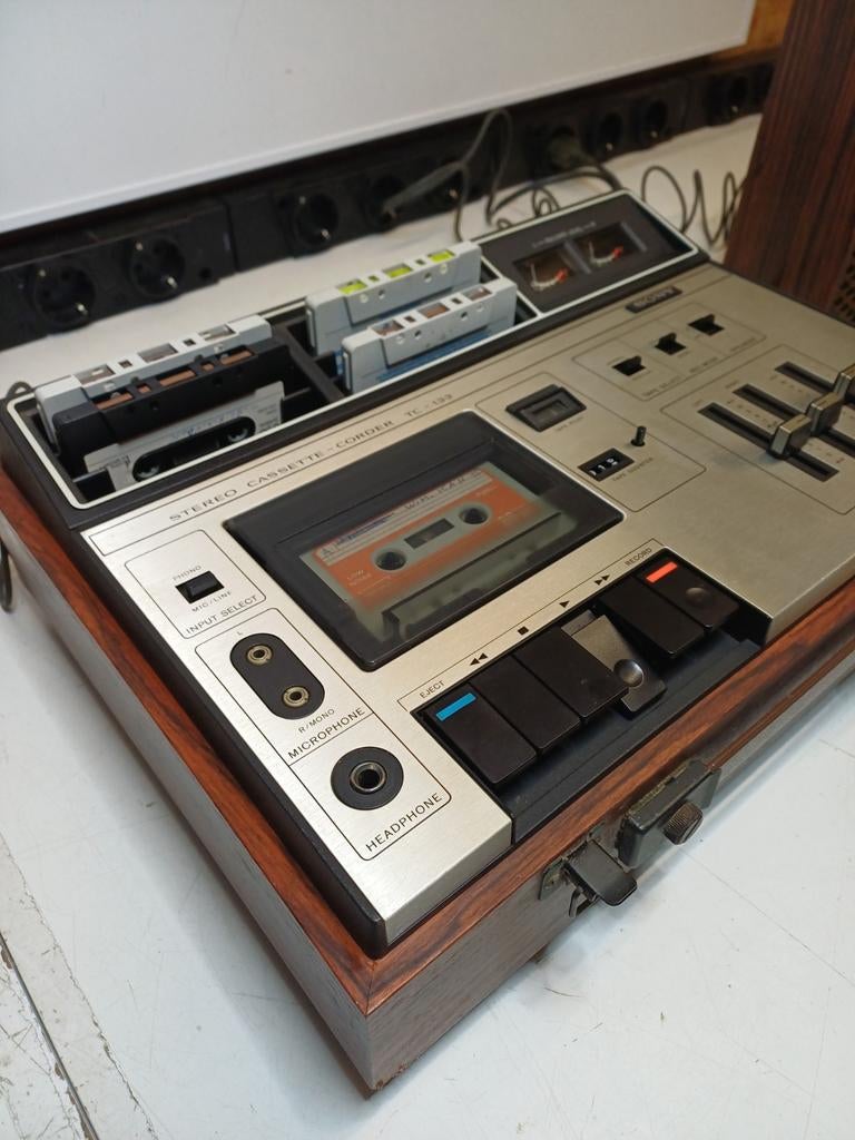 Sony TC-133CS Stereo Cassette Recorder met Speakers, Audio, Tv en Foto, Cassettedecks, Ophalen of Verzenden, Sony