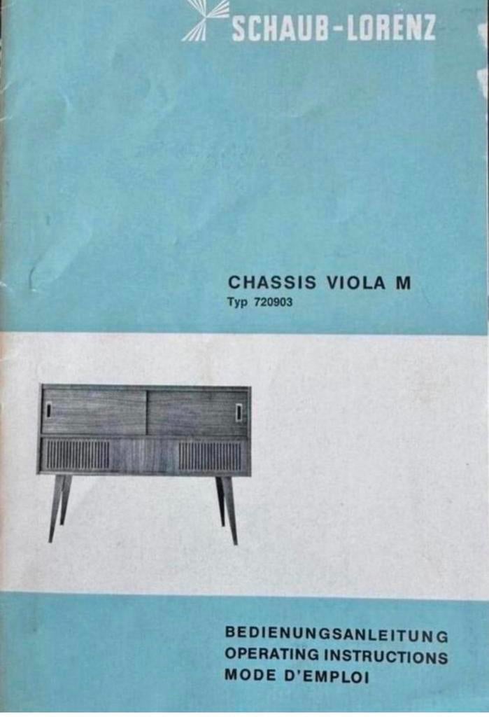 Schaub Lorenz handleiding“Viola M”, Ophalen of Verzenden