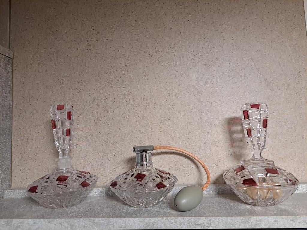Blei Kristal Toiletset - Vintage, Antiek en Kunst, Antiek | Glas en Kristal, Ophalen of Verzenden