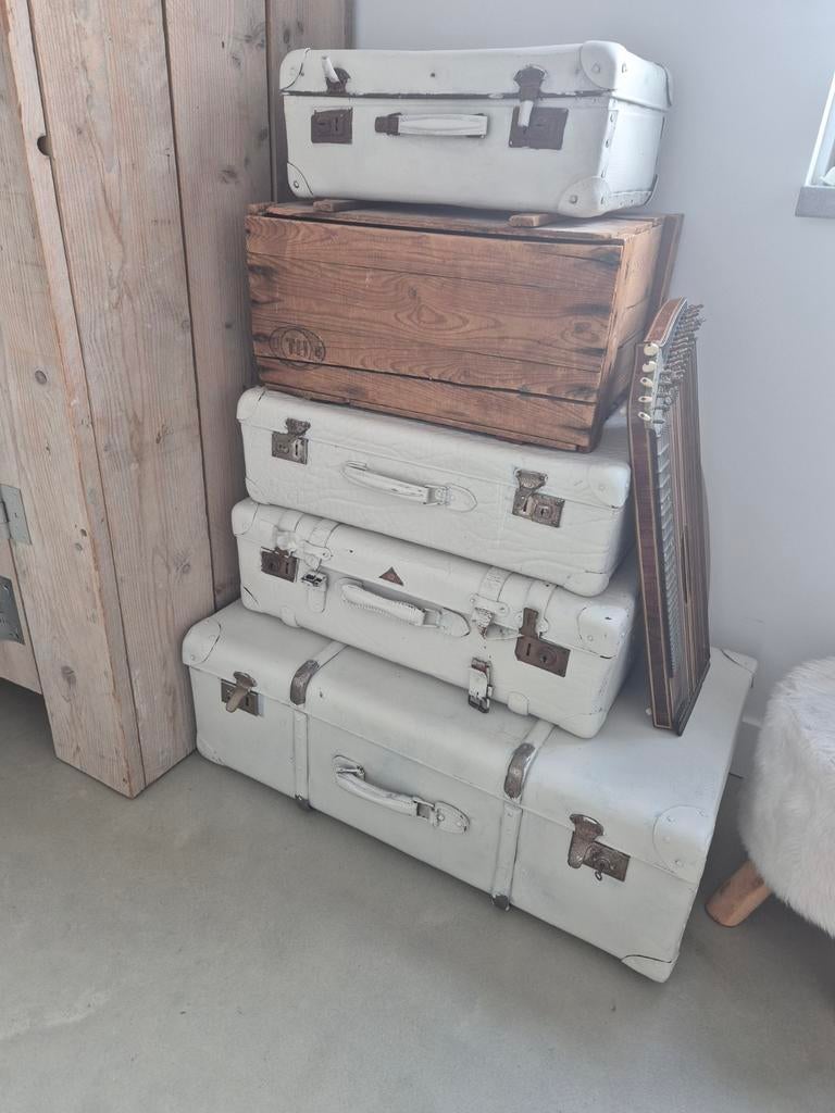 Vintage Koffers en Houten Kist, Antiek en Kunst, Ophalen